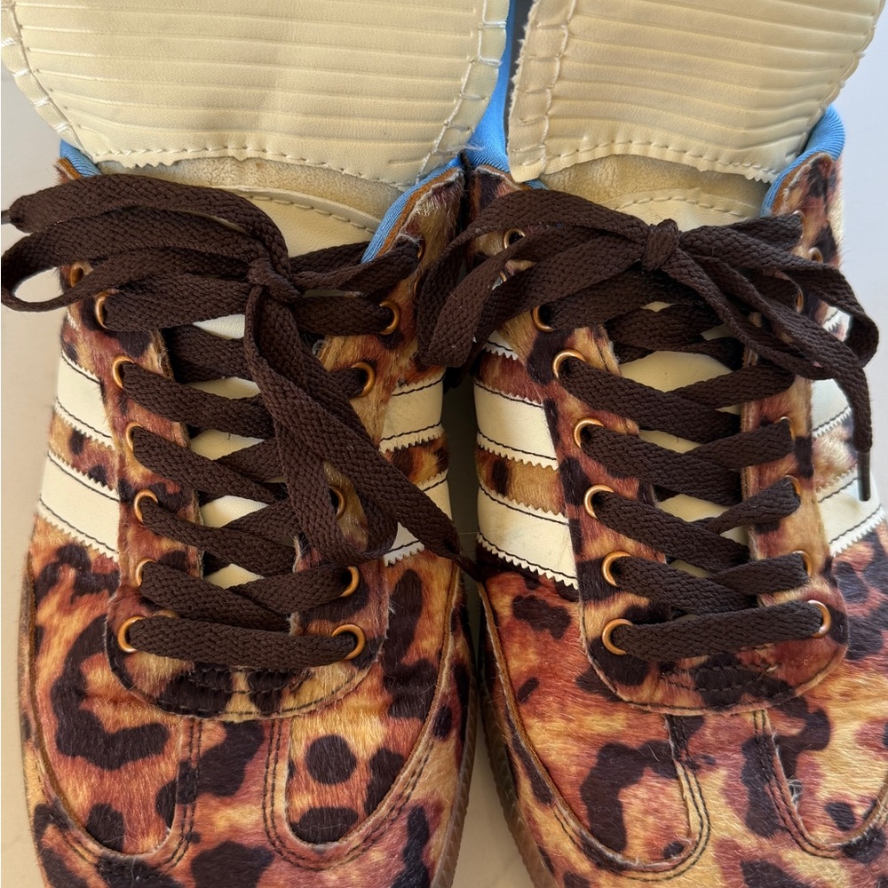 adidas wales Bonner Leopard-Print Sneakers in Brown and Blue - Picture 4 of 14